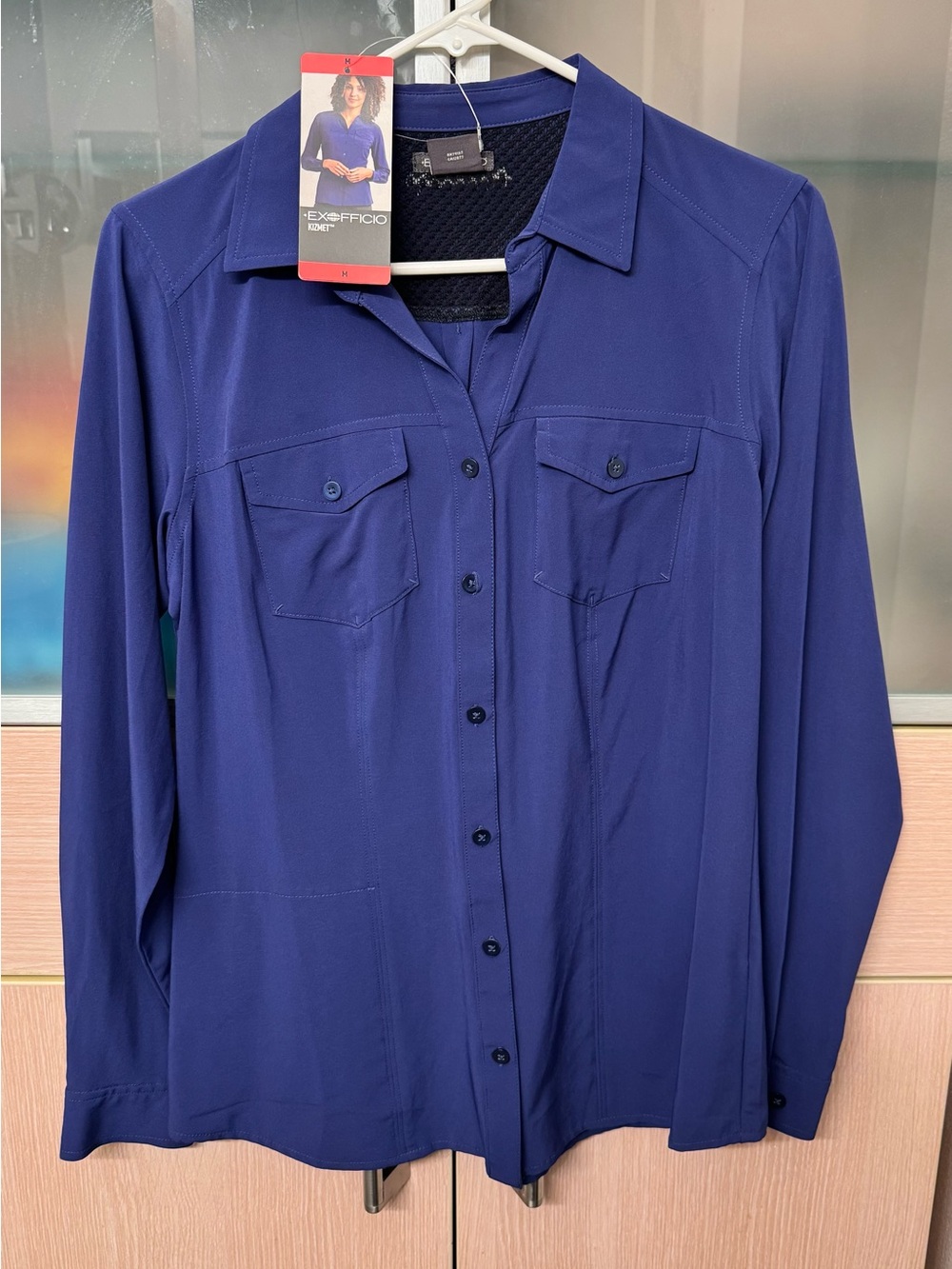 ExOfficio Blue Button-Up Long-Sleeve